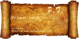 Primus Teréz névjegykártya